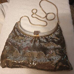 META MESH Gold Mesh crossbody Evening Bag.